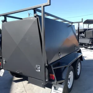 8×5 tandem axle one piece tradesman tradie top trailer | 900mm toolbox top | rear lift up door
