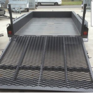10×6 tandem plant trailer – drop down platform ramp – hd full checker plate