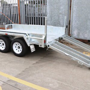 10×6 australian galvanised tandem plant trailer deluxe heavy duty – 2x drop down ramps on special