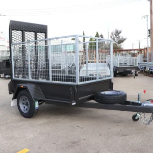 7×4 single axle box trailer drop grid mesh rear ramp | 3 ft cage | 1000kg gvm | full checker plate commercial heavy duty cage trailer for sale in melbourne victoria