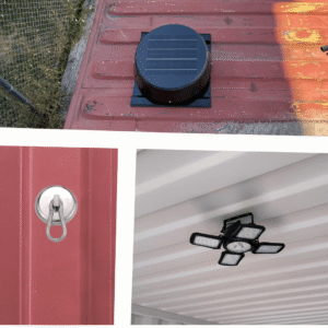 ventilation & comfort combo solar vent + magnetic hooks + light