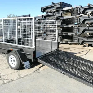 7×5 single axle box trailer 5ft grid mesh rear ramp | 3 ft cage | 1000kg gvm commercial heavy duty cage trailer for sale in melbourne victoria