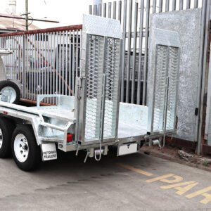 10×6 australian galvanised tandem plant trailer deluxe heavy duty – 2x drop down ramps on special