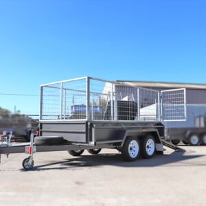 8×5 heavy duty trailer with 3 ft cage and 7ft slide under ramps for sale melbourne