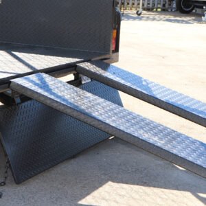 8×5 heavy duty trailer with 3 ft cage and 7ft slide under ramps for sale melbourne