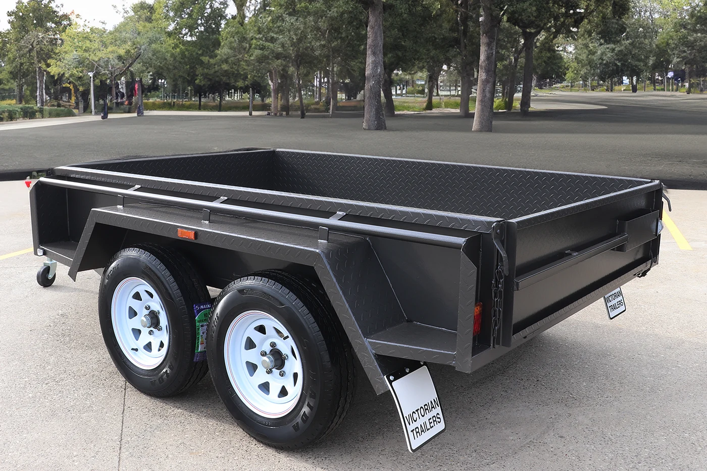 8×5 tandem trailer | heavy duty | full checkerplate | high sides 8×5 tandem trailer | heavy duty | full checkerplate | high sides