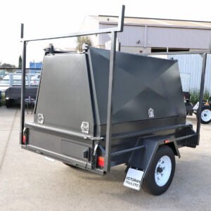 6×4 single axle tradesman trailer | 900mm tool box top | rear door | tradie top trailer for sale melbourne