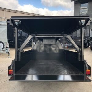6×4 single axle tradesman trailer | 750mm tool box top | rear door | tradie top trailer for sale melbourne