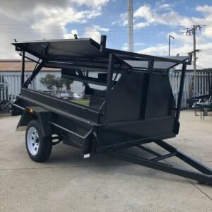 6×4 single axle tradesman trailer | 750mm tool box top | rear door | tradie top trailer for sale melbourne