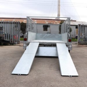 8×5 australian galvanised heavy duty cage trailer with 2ft cage 7ft slide under ramps for sale australian made trailer