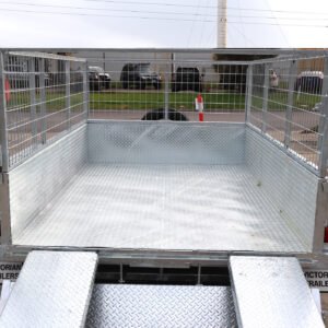 8×5 australian galvanised heavy duty cage trailer with 2ft cage 7ft slide under ramps for sale australian made trailer
