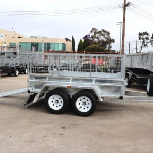 8×5 australian galvanised heavy duty cage trailer with 2ft cage 7ft slide under ramps for sale australian made trailer