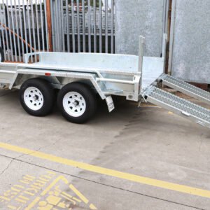 10×6 australian galvanised tandem plant trailer deluxe heavy duty – 2x drop down ramps on special